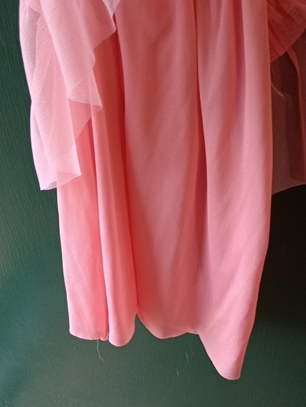 Rebellion Pink Crochet Yoke Tiered Chiffon Dress Sz Med - Picture 5 of 6